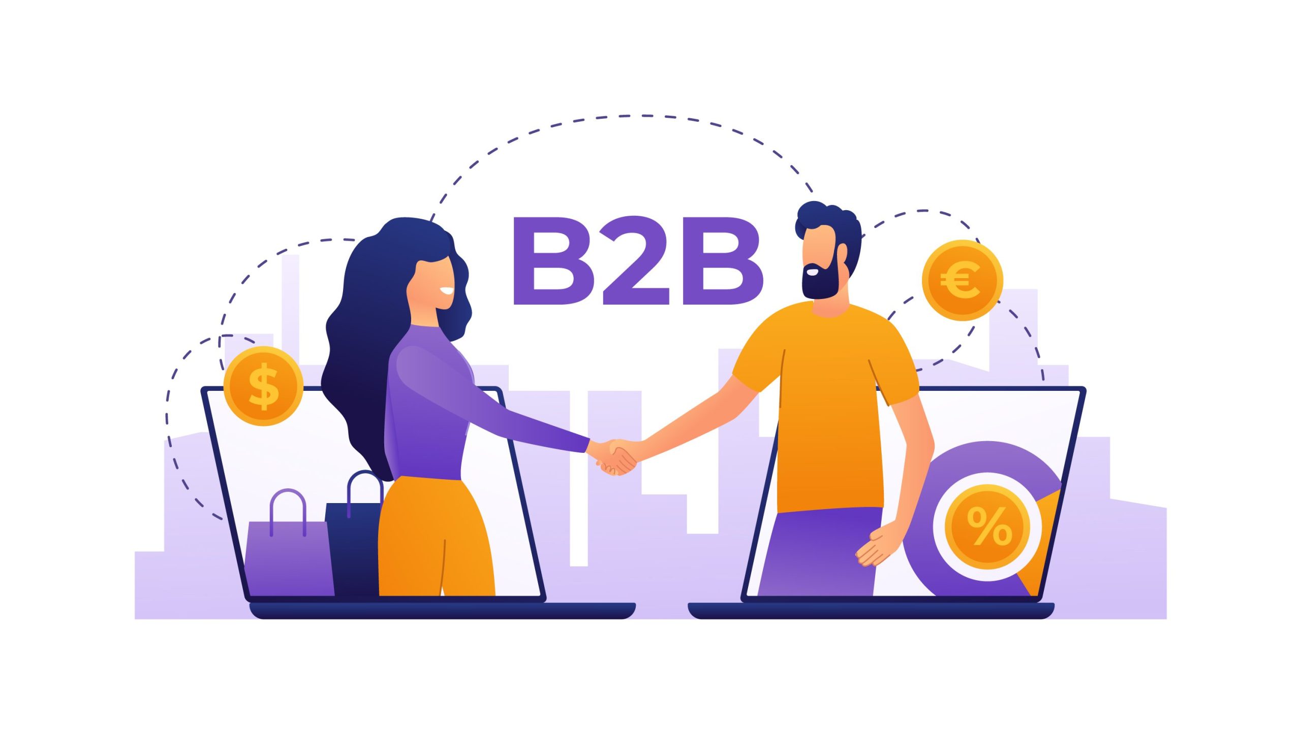 B2b business partners shaking hands
